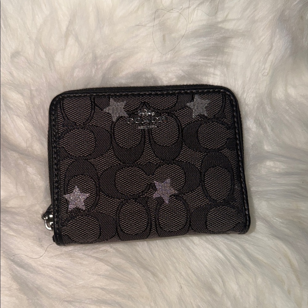 Coach Black and Gray Star Wallet Good Condition